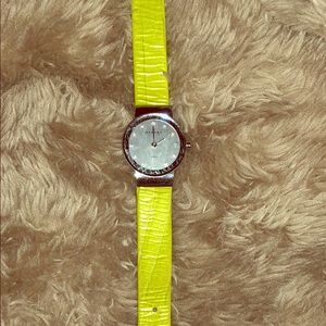 Green leather watch